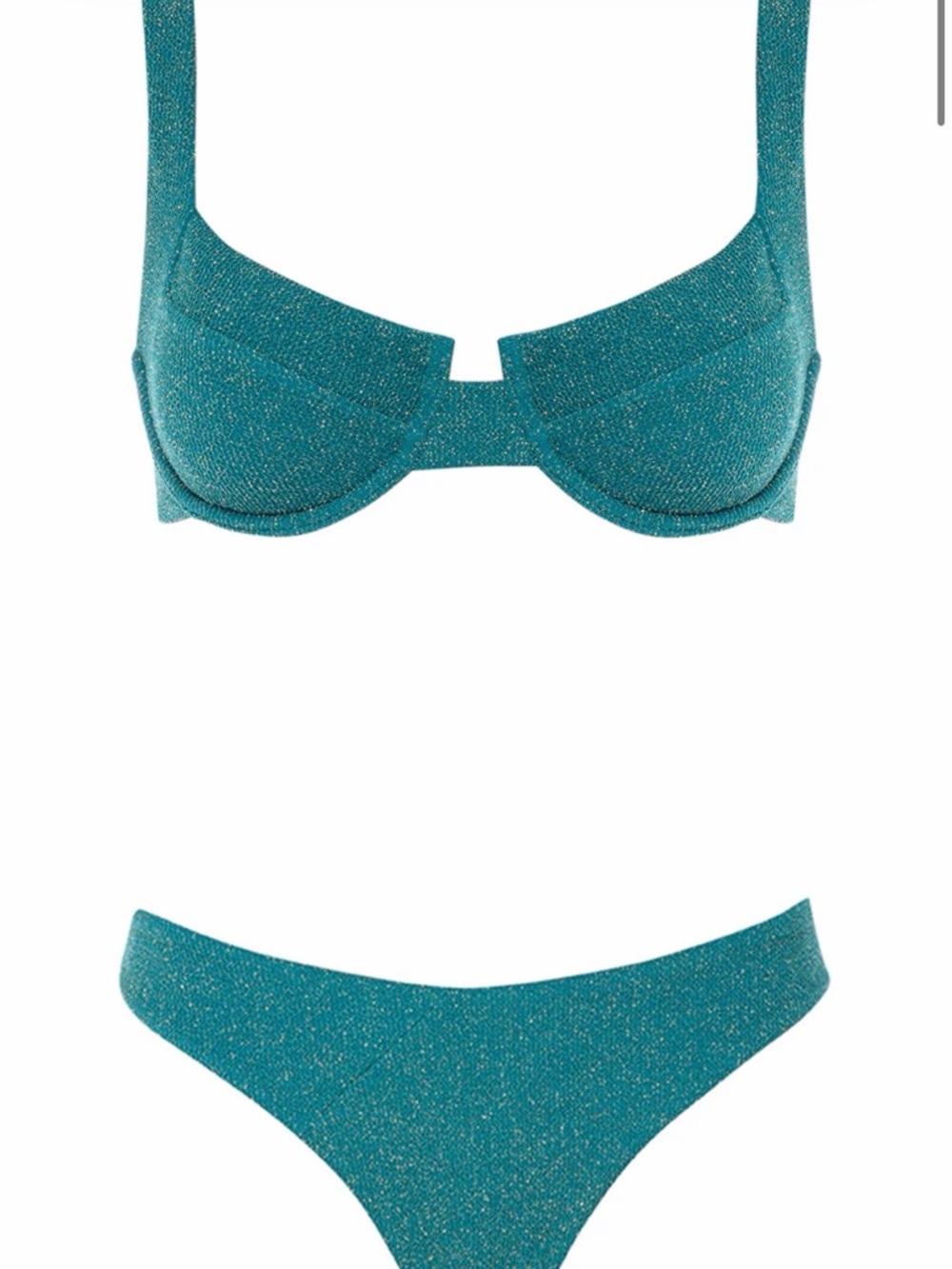 Sparkling Teal Underwire Bikini Top & Bottom - Women Swim